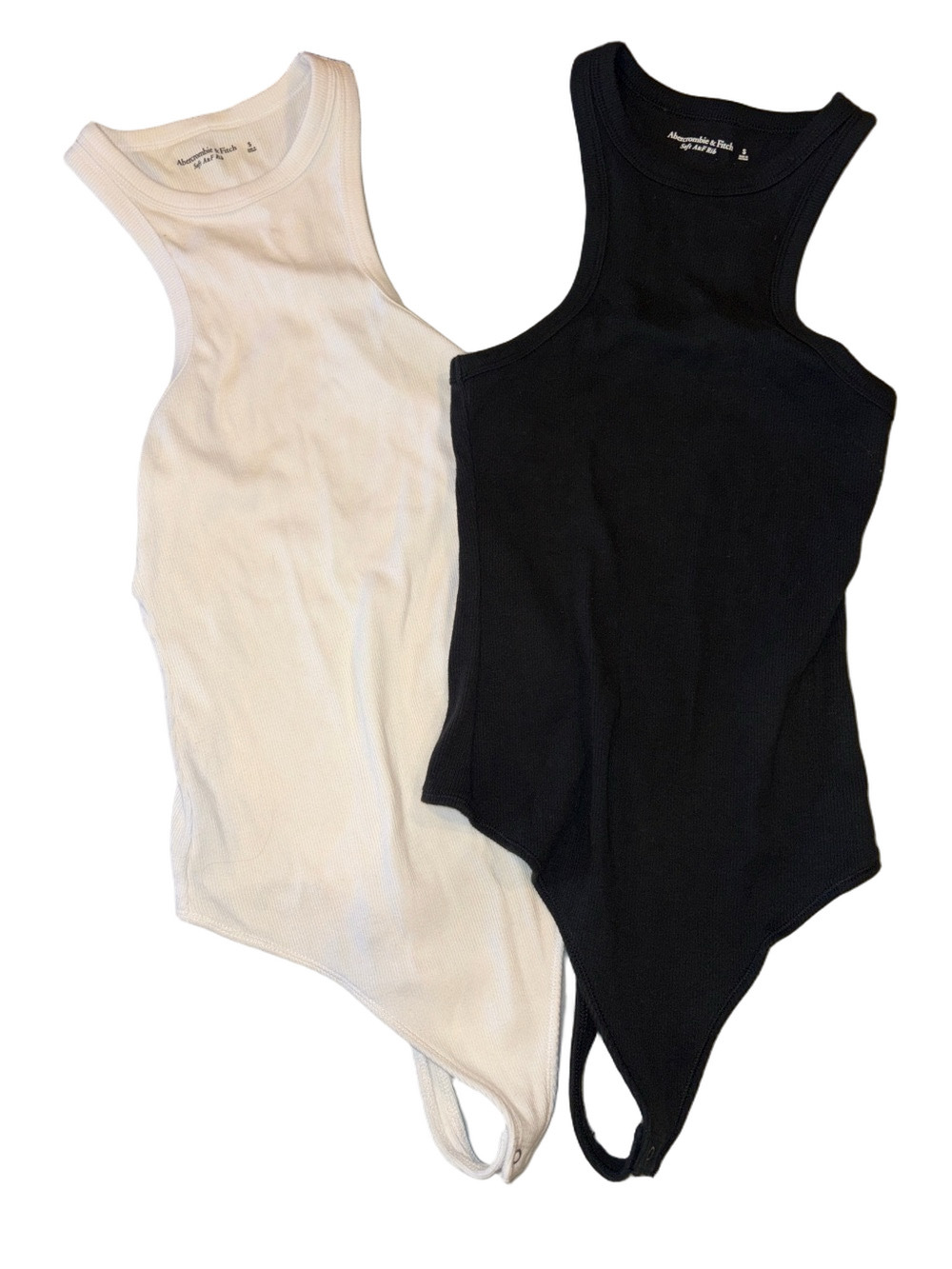 Abercrombie & Fitch Ribbed Racerback Bodysuit Bundle | Black & White | Size Smal